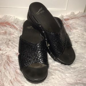 Black Dansko Cross Sandals